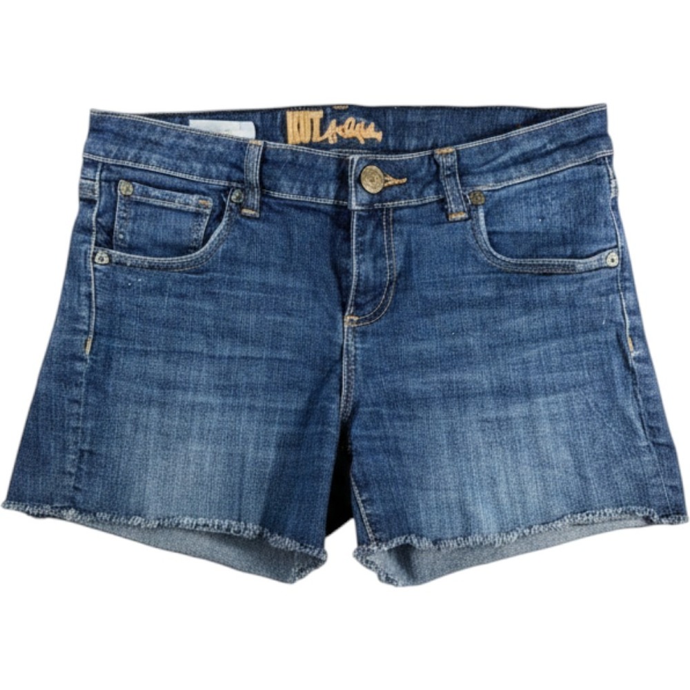Kut from the Kloth Gidget Frey Shorts Womens 4 Blue Denim Cutoff Excellent - Picture 2 of 7